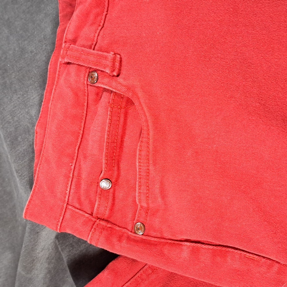Love & Legend Red Stretch Denim Jean Capris / Shorts VG- 20 - Picture 4 of 13